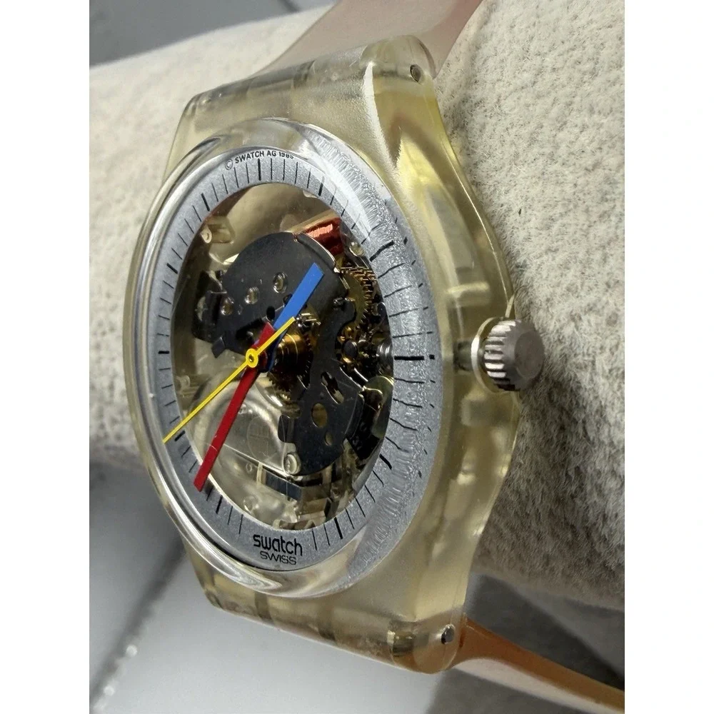 Swatch Jelly Fish GK100 New Battery AG1985 Vintage Skeleton 34MM 7.5
